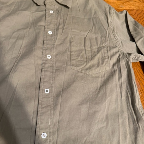 Buck Mason Midi Twill Shirt Dress in Olive Green Sz XS Long Sleeve Relaxed Fit - Picture 6 of 15